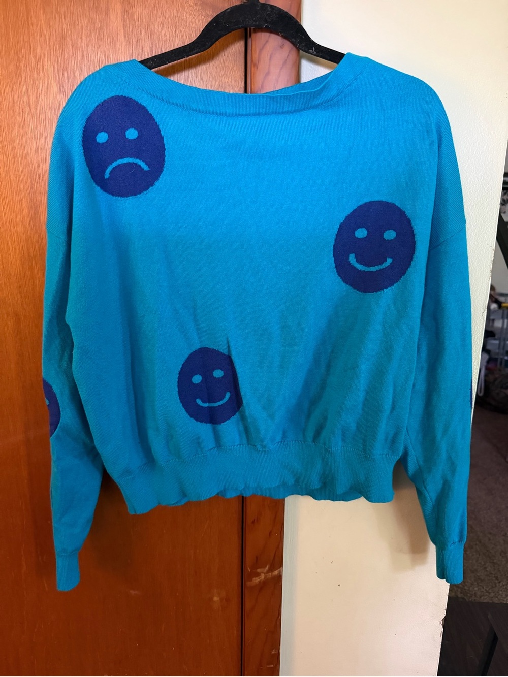 RARE discontinued Dressed in LALA Moody Blue Knit TOP ONLY